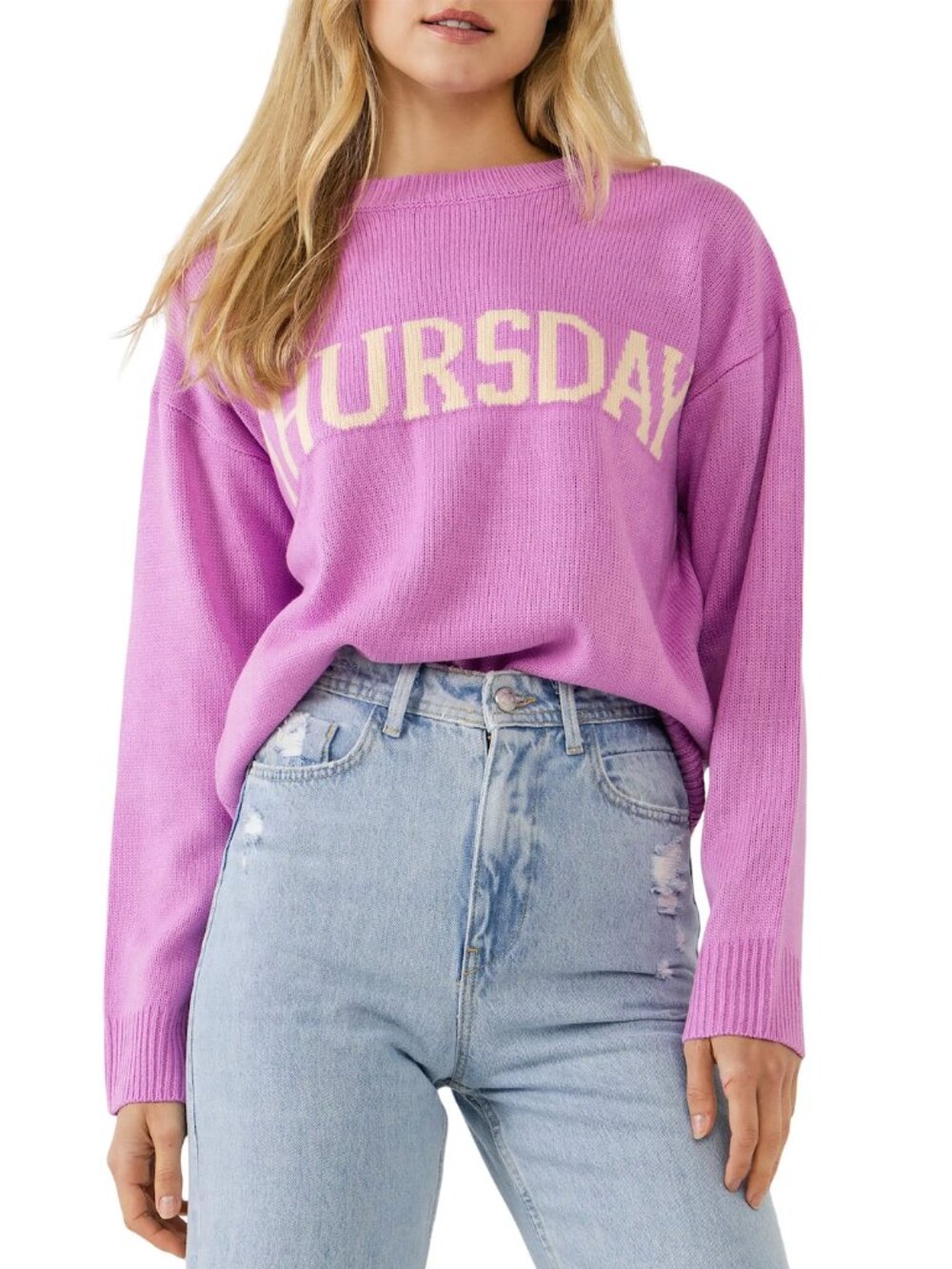 English Factory 'THURSDAY' Pink Crewneck Sweater